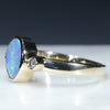 Natural Australian Boulder Opal and Diamond Gold Ring - Size 6 US Code EJ20