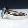 Natural Australian Boulder Opal and Diamond Gold Ring  - Size 5.75 Code - EJ12