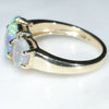 Australian Black Crystal Opal and Diamond Trilogy Gold Ring - Size 7 US Code EJ17