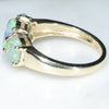 Australian Black Crystal Opal and Diamond Trilogy Gold Ring - Size 7 US Code EJ17