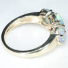 Australian Black Crystal Opal and Diamond Trilogy Gold Ring - Size 7 US Code EJ17