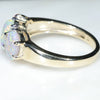 Australian White Crystal Opal and Diamond Trilogy Gold Ring - Size 7 US Code EJ18