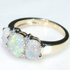 9k Gold - 3 Solid Crystal Opals - Natural Diamonds
