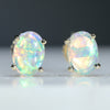 Natural Crystal Lightning Rindge Opal Gold Studs