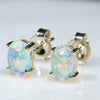 Natural Australian Crystal Opal Gold Earring Studs (6mm x 4mm) Code GE92