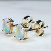 Natural Australian Crystal Opal Gold Earring Studs (6mm x 4mm) Code GE92