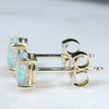Natural Australian Crystal Opal Gold Earring Studs (6mm x 4mm) Code GE92