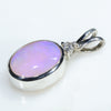 Sterling Silver - Solid Opal - natural Diamond