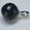 Round Faceted Sandstone Opal Matrix (Fairy Opal) Silver Pendant with Silver Chain (11mm x 11mm) Code - SB42