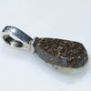 Natural Australian Boulder Opal Silver Pendant with Silver Chain (10mm x 7mm) Code -SD107