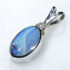 Sterling Silver - Solid Opal - Natural Diamonds