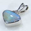 Sterling Silver - Solid Boulder Opal - Natural Diamond