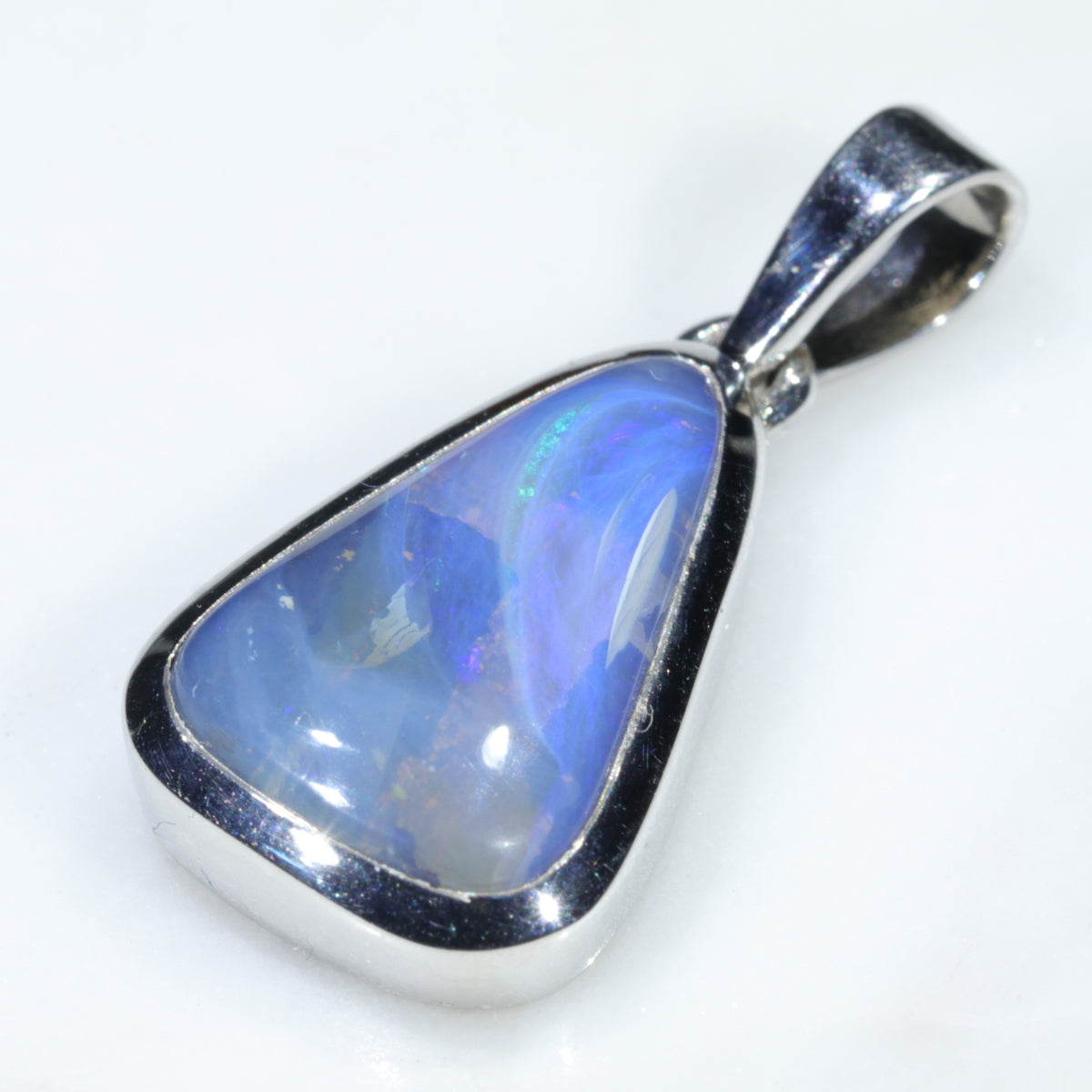 Natural Australian Opal Pendant with Silver Chain