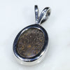 Silver Solid Opal Pendant Rear View