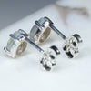 Australian Dark Crystal Opal Silver Earrings (6mm x 4mm) Code - SE458