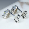 Australian Dark Crystal Opal Silver Earrings (6mm x 4mm) Code - SE458