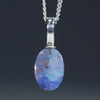 Natural Australian Boulder Opal Silver Pendant
