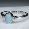 Sterling Silver - Solid Boulder Opal - Natural Diamonds
