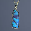 natural Australian Boulder Opal Gold Pendant