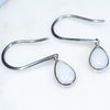 Coober Pedy White Opal Silver Earring (7mm x 5mm) Code -SE354
