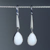 Natural Australian White Opal Silver Earrings