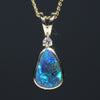 Natural Australian Boulder Opal Gold and Diamond Pendant