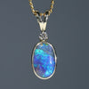 Natural Australian Boulder Opal and Diamond 18k Gold Pendant (8.5mm x 5.5mm) Code - EP00