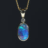 Natural Australian Boulder Opal and Diamond 18k Gold Pendant (8.5mm x 5.5mm) Code - EP00