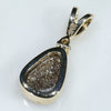 Solid Boulder Opal Gold Pendant Rear View