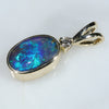 Natural Australian Boulder Opal and Diamond 18k Gold Pendant (8.5mm x 5.5mm) Code - EP00