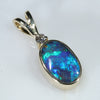 Natural Australian Boulder Opal and Diamond 18k Gold Pendant (8.5mm x 5.5mm) Code - EP00