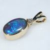 18k Gold - Solid Boulder Opal - Natural Diamond