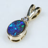 18k Gold  - Solid Boulder Opal - natural Diamond