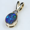Natural Australian Boulder Opal and Diamond 18k Gold Pendant (6.5mm x 4mm) Code - EP49