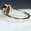 Natural Australian Boulder Opal and Diamond Gold Ring - Size 7.25 US Code EJ42