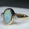 10k Gold - Solid Coober Pedy Opal - Natural Diamonds