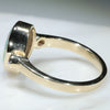 Natural Coober Pedy Opal and Diamond Gold Ring - Size 7.25  Code EJ30