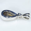 Natural Australian  Boulder Opal and Diamond Silver Pendant with Silver Chain (10mm x 5.5mm) Code - ESP52