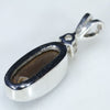Natural Australian Boulder Opal and Diamond Silver Pendant with Silver Chain (12.5mm x 5mm) Code - ESP70
