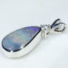 Sterling Silver - Solid Boulder Opal- Natural Diamond