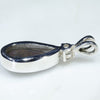 Natural Australian  Boulder Opal and Diamond Silver Pendant with Silver Chain (13mm x 7mm) Code - ESP56