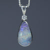 Natural Australian Boulder Opal Silver and Diamond Pendant