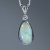 Natural Australian Boulder Opal Silver Pendant with Diamond