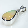 Natural Australian  Boulder Opal and Diamond Silver Pendant with Silver Chain (11mm x 7mm) Code - ESP72