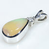 Sterling Silver - Solid Boulder Opal - Natural Diamond