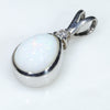 Sterling Silver - Solid White Opal - Natural Diamond
