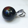 Silver Opal Ball Pendant Side View