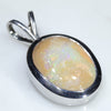 Natural Australian Boulder Opal Silver Pendant with Silver Chain (14mm x 10mm) Code - SD385