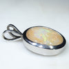 Natural Australian Boulder Opal Silver Pendant with Silver Chain (14mm x 10mm) Code - SD385