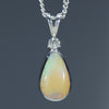 Natural Australian Boulder Opal Silver and Diamond Pendant